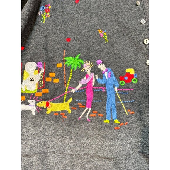 Marisa Christina Women's Embroidered Cardigan & Maxi Dress Set Size M Gray - Picture 3 of 12